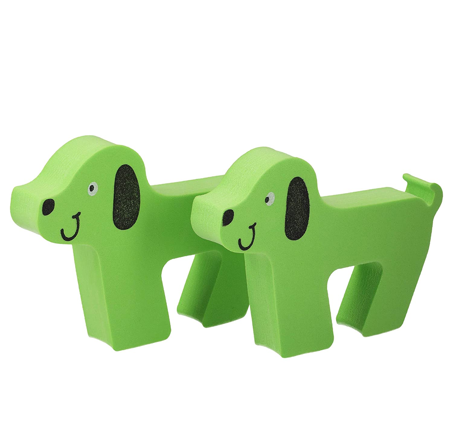 Door Stopper Clamping Protection for Doors and Windows Plastic Green Dog
