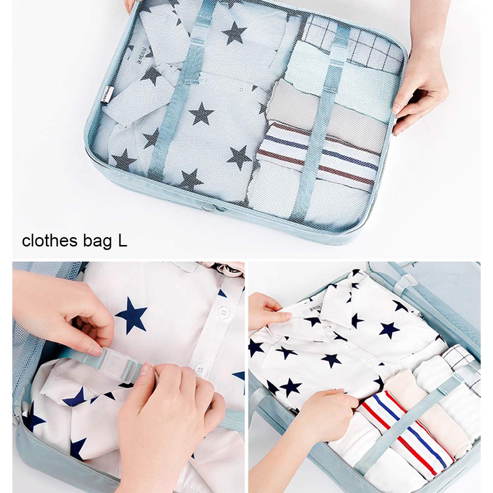 6 Set Travel Storage Bag Multi-functional Clothing Packing Cubes 2019 New Style Suitcase Travel Accessories Cubes (gray)
