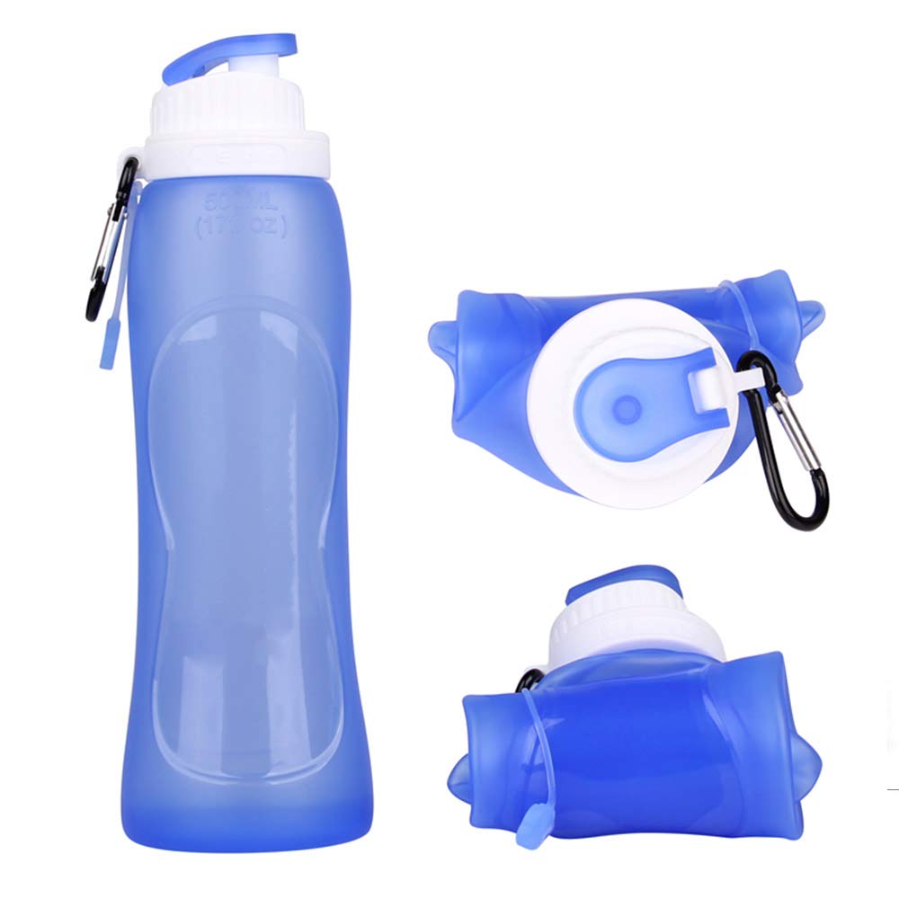 Hot Foldable Silicone Water Bottle – 473.2ml Leakproof BPA, Suitable For Any Outdoor Or Sports Activities