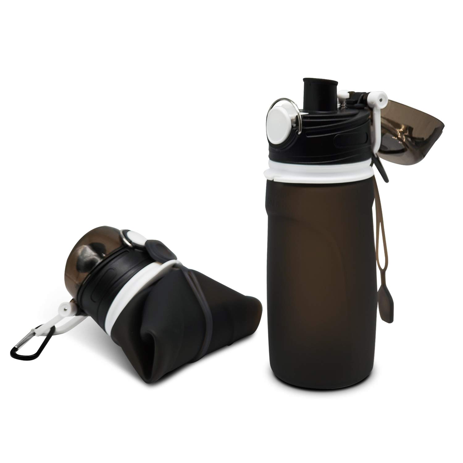 Hot Foldable And Compact Roll Up Reusable Water Bottle, Without BPA,Portable Light And Strong Leakproof Silica Gel Bottle