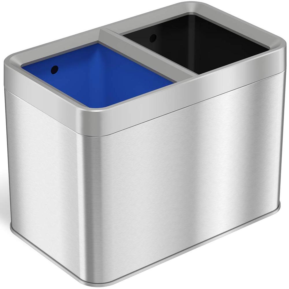 Dual Compartment Slim Open Top Waste Bin for Trash Can & Recycle Container, 20 Liter  5.3 Gallon Featured Image