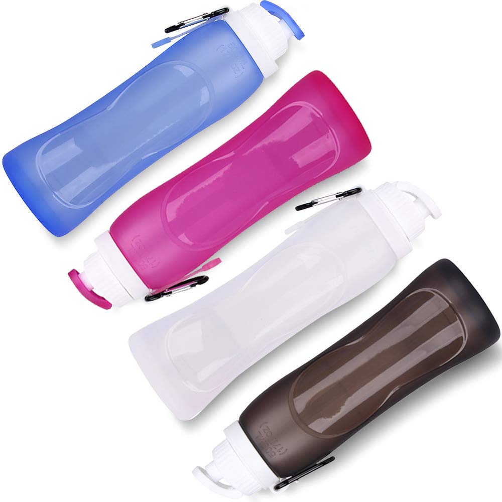 Best-Selling Foldable Silicone Water Bottle – 473.2ml Leakproof BPA, Suitable For Any Outdoor Or Sports Activities, Pink