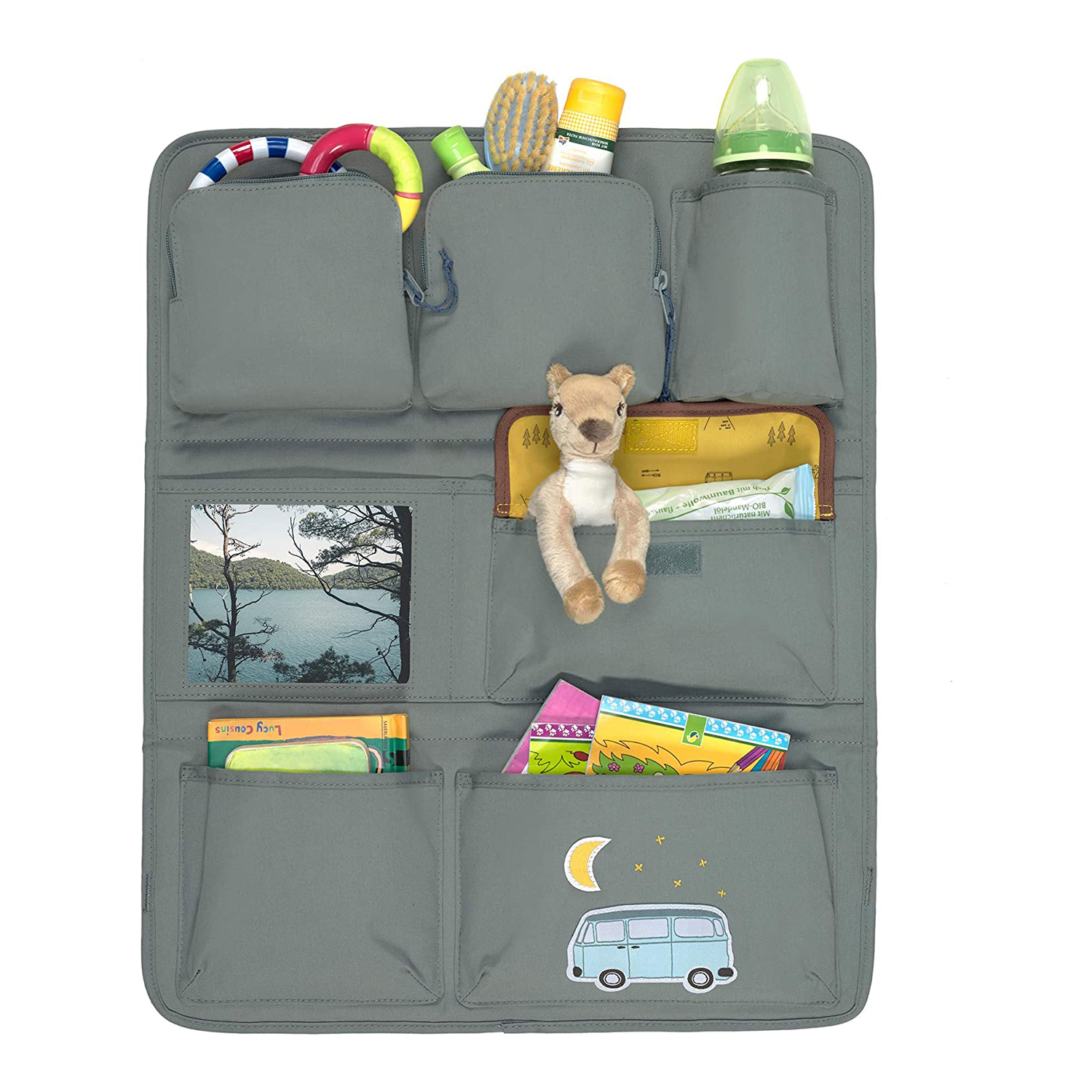 Foldable Rear Seat Pocket, Car Seat Organizer Usb