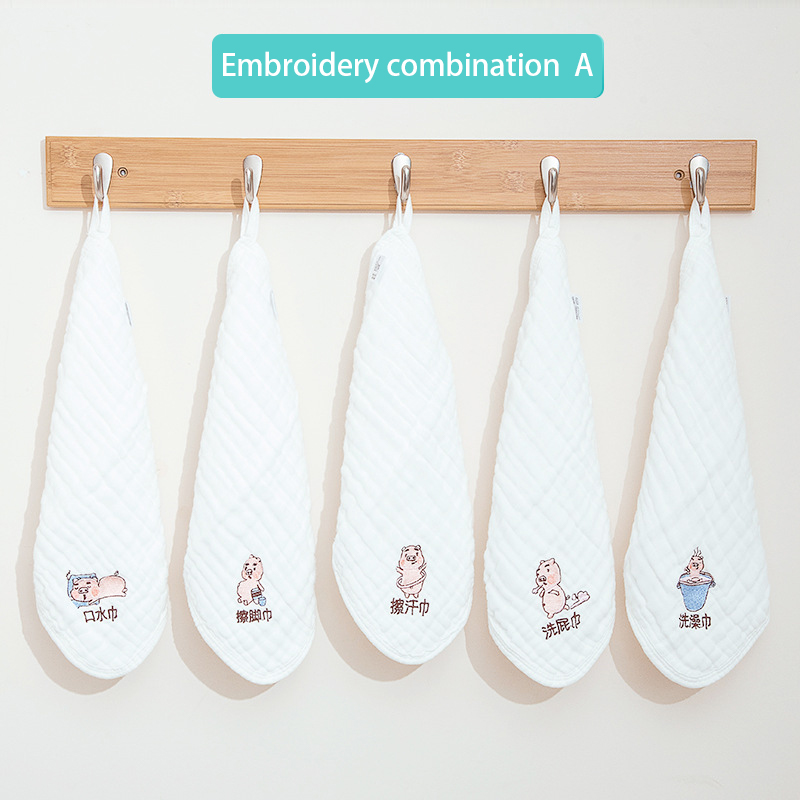 Multifunctional Cartoon Pattern Baby Saliva Towel  Easy Washing Cotton Muslin Cotton Gauze Towel Baby Bath Towel