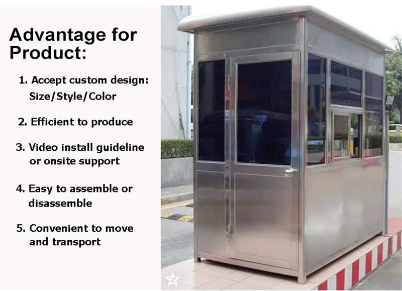 The security at the police gate bullet resistant glass fiber reinforced plastic sentry box guard house 