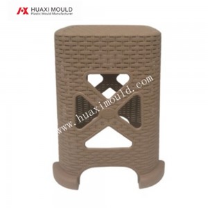 Novo deseño cadrado de plástico Molde de taburete de ratán con catro toboganes de boa resistencia 05