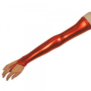 Sexy Arm Sleeve Glossy Rubberized Hook Finger Long Gloves