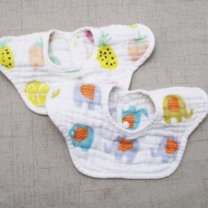 Baby Bib Cotton 8-layer Gauze Saliva Towel Newborn Anti-spitting Milk 360-degree Rotatable Baby Petal Bib
