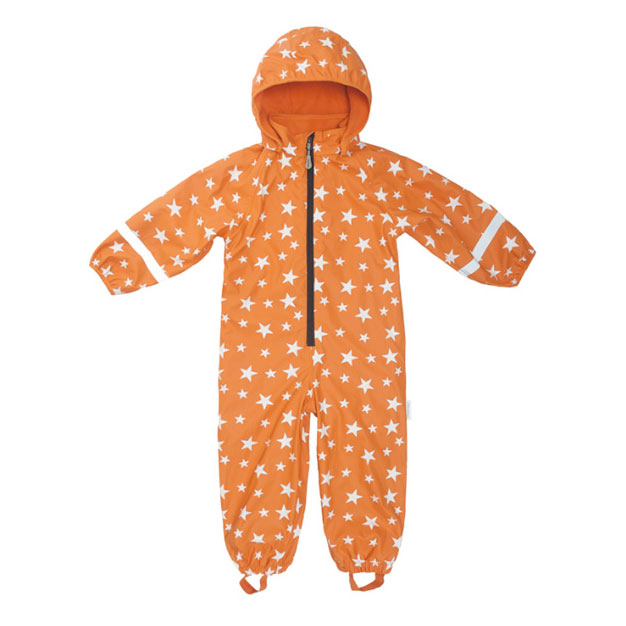 China Kids Outdoor Hooded Coveral Rainwear Orange with White Star K14110 factory and suppliers | V-sheng Featured Image