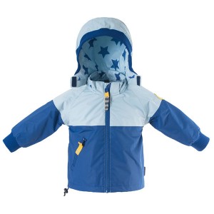 Boys Hooded Waterproof Windbreaker Jacket Children Blue Star Printed K14380