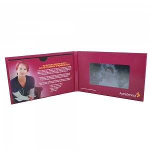 Astrazeneca 7inch portable hardcover video business brochure with business card pocket
