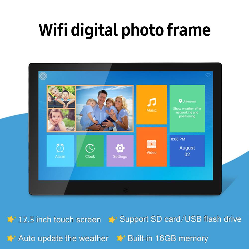 12.5inch WiFi Digital Cloud Album cloud photo frame IPS Screen send photos from mobile support to control remotely Featured Image