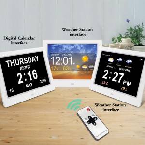 Digital Wall Clock WiFi Smart Weather Days Clock for senile Dementia and Memory Loss Person