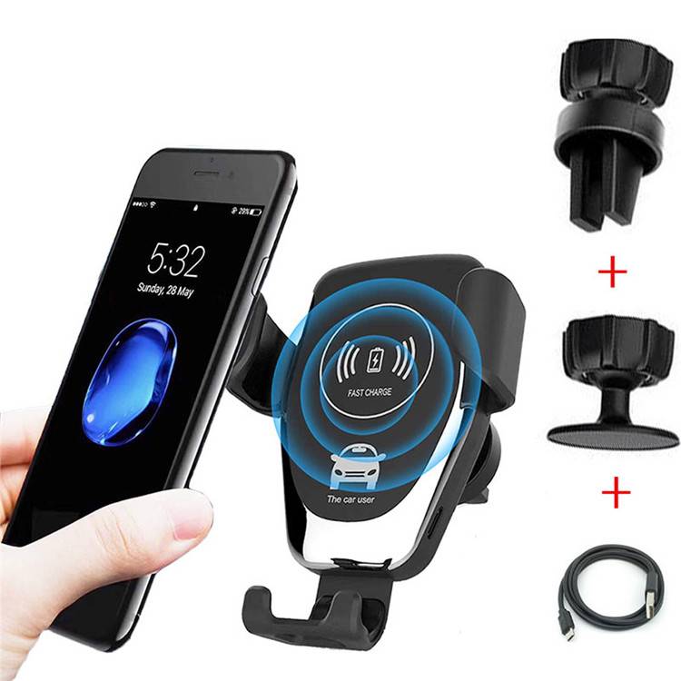 Universal Automatic Clamping Qi Wireless Car Charger Mount 10W Fast Charging Phone Holder Smart Sensor Car Wireless Charger Featured Image