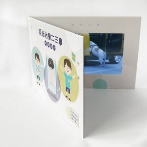 Hard Cover Video Greeting Card player video 7 inch lcd brochure video greeting card with CMYK printing