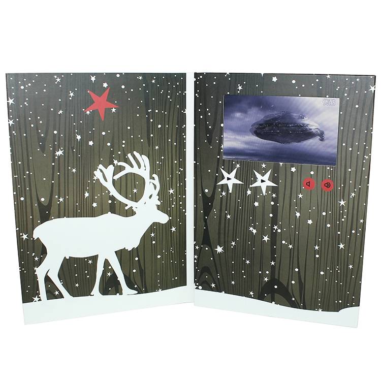 Customized Merry Christmas Creative 4.3 Inch LCD Display Digital brochure video Greeting postCard Featured Image