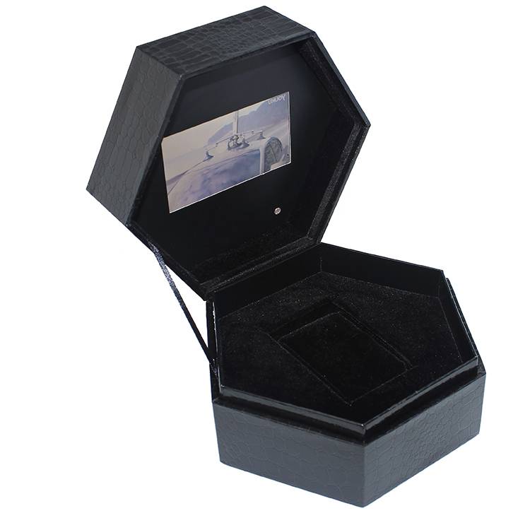 customized 7 inch LCD screen light control music card box video player box for gift jewelry product presentation Featured Image