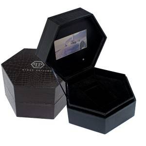 customized 7 inch LCD screen light control music card box video player box for gift jewelry product presentation