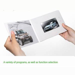 Factory Custom video in print lcd 5inch video graphics greeting card digital brochure