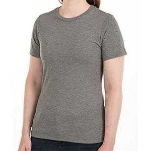 Oem printing plain washed super soft round neck slim fit women’s tri-blend basic tshirt