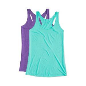 custom women’s tri-blend 50%polyester 25%cotton 25%rayon racerback loose fit tank tops with logo in bulk