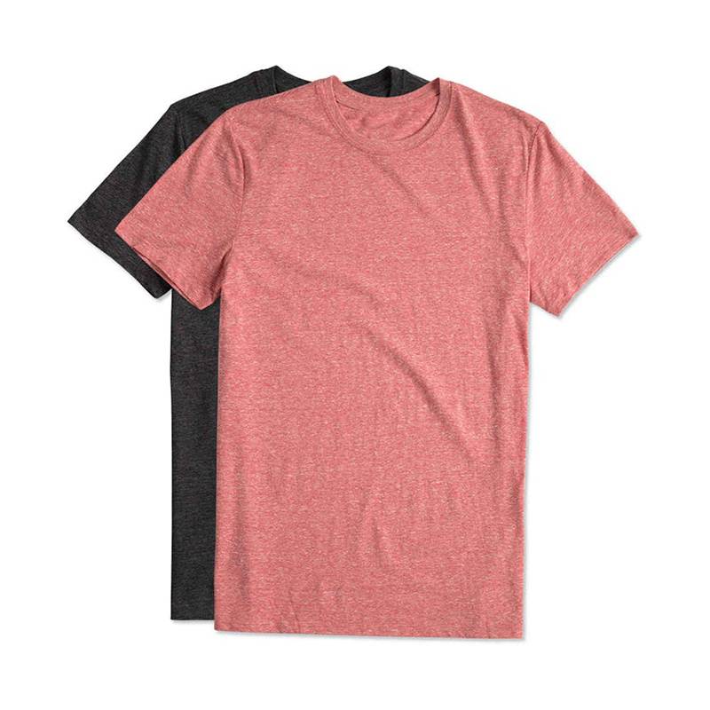 custom screen print plain no brand soft men basic round neck heather color tri-blend t shirt