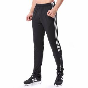 wholesale polyester spandex mens sports track stretch workout sweat pants with side stripe