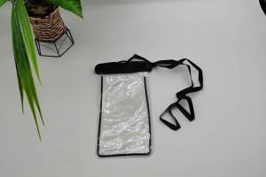 waterproof bag with black header