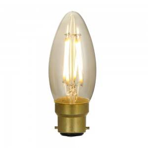Retro filament led Candle  bulbs 4W CRI 95 Clear Gold ES BS base custom made