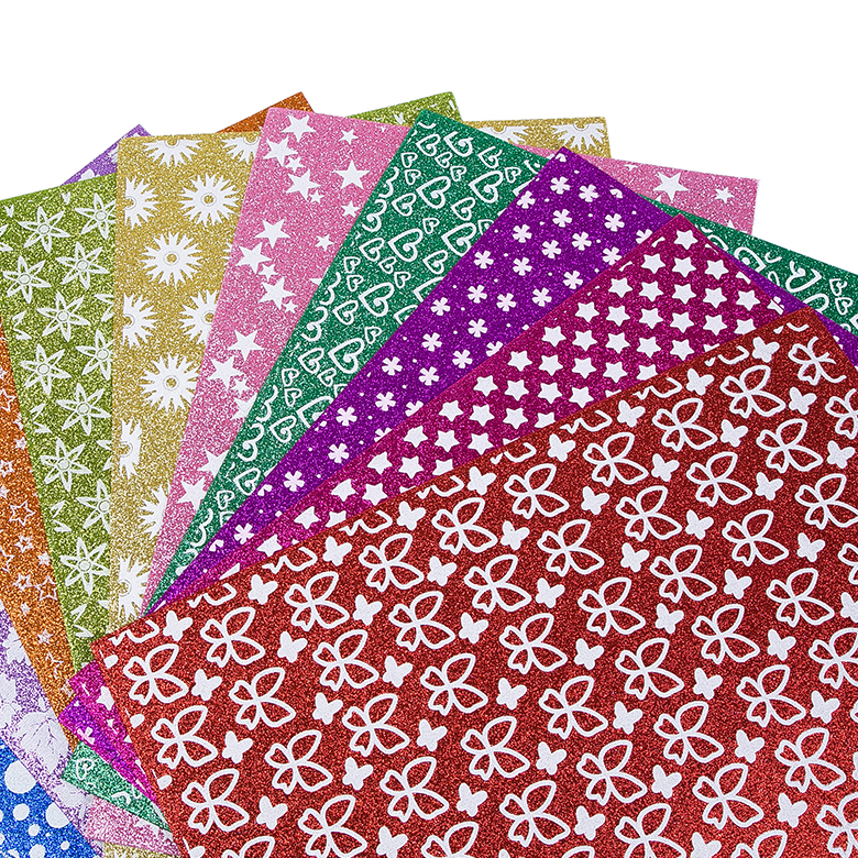 Wholesale cheap nontoxic colorful glitter eva foam sheet for school craft scrapbook handcraft