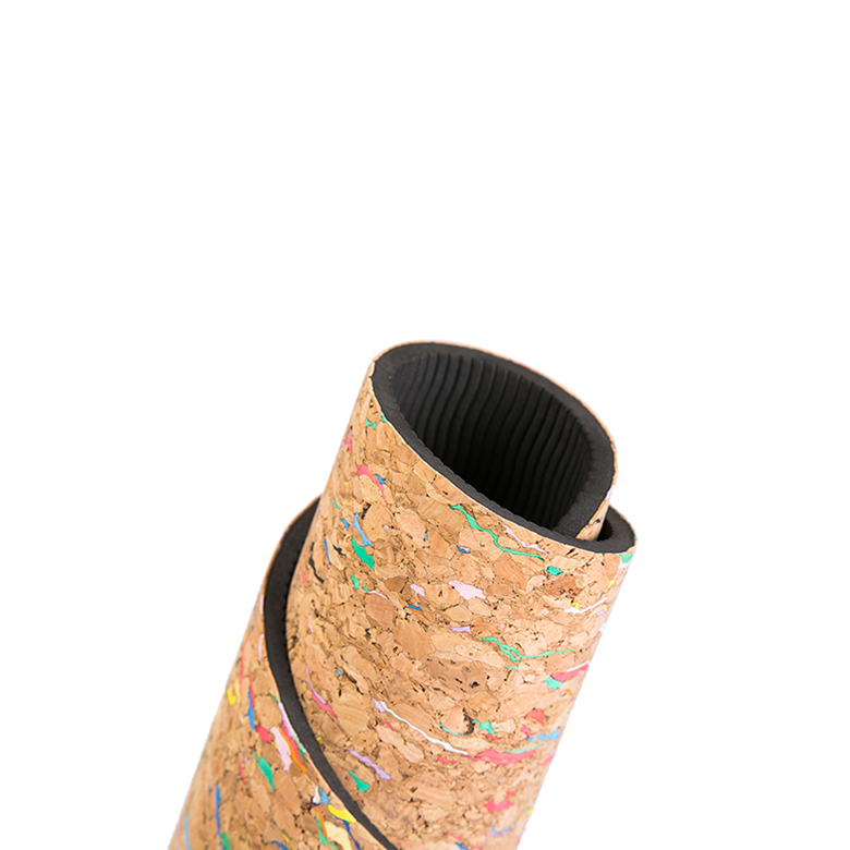 Design OEM eco-friendly 6mm custom tpe cork yoga mat with double side
