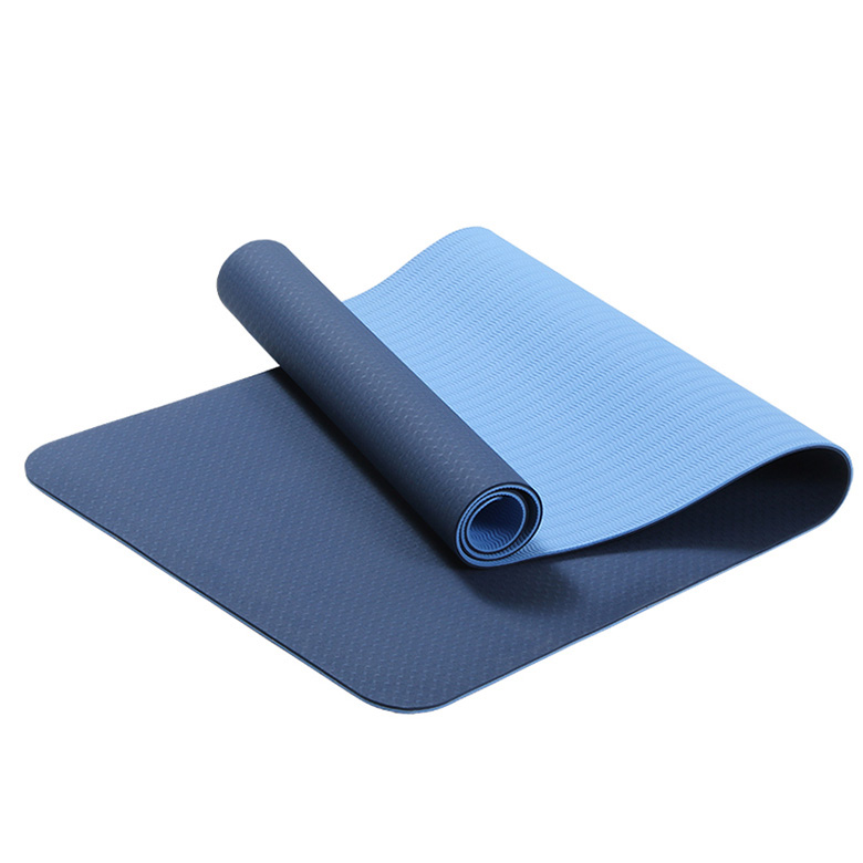Hot sale skidproof Double layer soft durable tpe exercise premium Double color yoga mat