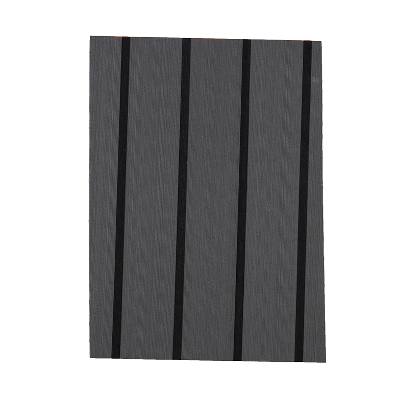 synthetic faux teak black solid color stripe dark grey decking sheet boat  flooring carpet accessories for boat flooring