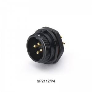 Weipu SP2112/P IP68 waterproof crimp & solder connector socket 2 3 4 5 7 9 pin Rear-nut mount socket