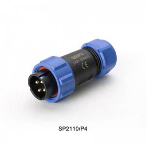 Weipu SP2110/P4 IP68 waterproof male cable electrical plug 4 pin connector