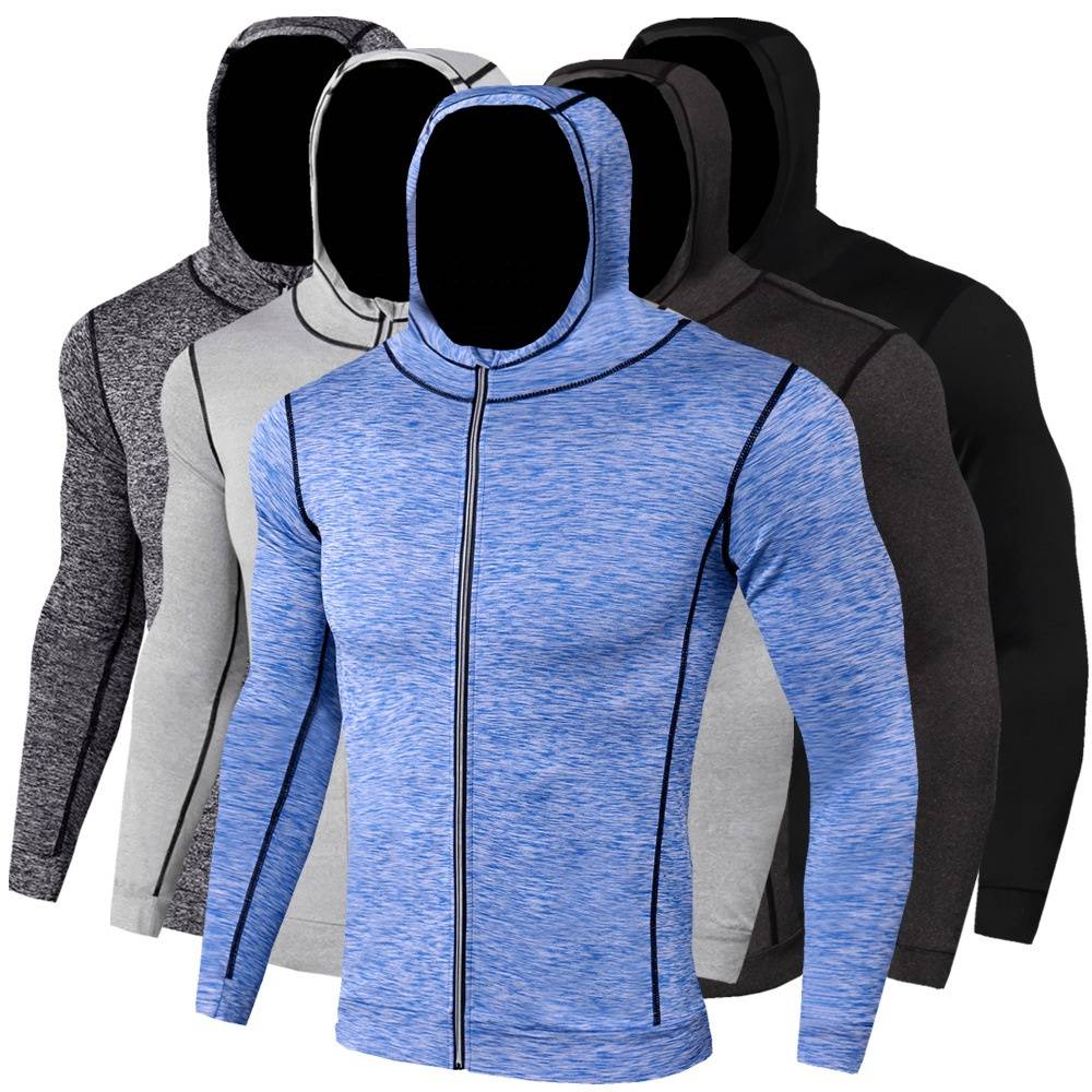 Mens sport jacket custom logo fitness hoodie jacket men zipper hoodies for training wear