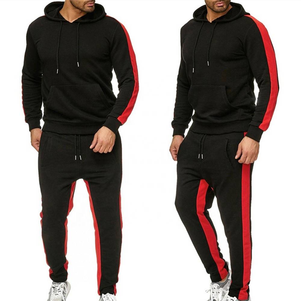 Winter black hoodies men fashion streetwear tracksuits mens clothing sweat suits for new design