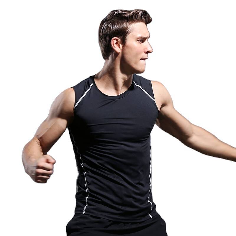 Men Gym Top Tank Quick Dry Blank Sleeveless t shirt 94% Polyester 6% Spandex Sport Singlet