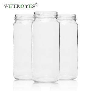 16 Ounce Juice Drinking Glass Paragon Jar with Metal Lids