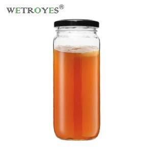 16 Ounce Juice Drinking Glass Paragon Jar with Metal Lids