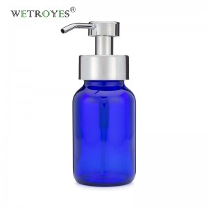 8.5OZ Cobalt Blue Glass Foaming Soap Pump Bottle