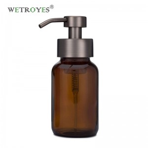 250ml Amber Glass Foaming Soap Pump Bottle