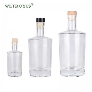 100ml 500ml 750ml Heavy Base Glass Bottle for Liquor Vodka Gin
