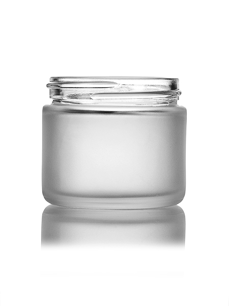 2oz Frosted Glass Straight Side Jar 60ml with Black Lid Featured Image