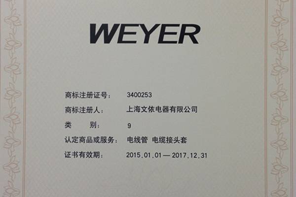 Weyer was awarded the reputation of Shanghai famous trademark