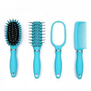 Mini hair brush with colorful rubber coating, uv electric, water transfer