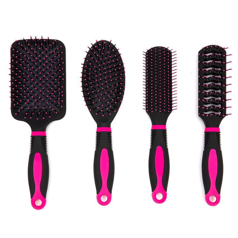 Rubber coating hair brush with colorful printing with design handle Featured Image