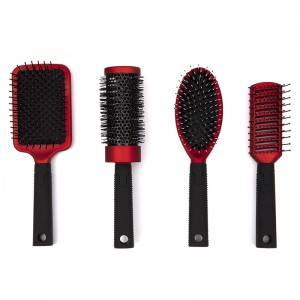Color rubber coating classic hair brush with design comfortable handle