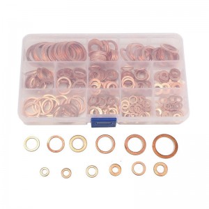 280pcs Flat Ring Hydraulic Fittings Set Assorted Solid Copper Crush Washers Seal