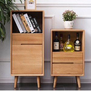 Simple Solid Wood High and Low Side Cabinet Storage Cabinet#0024